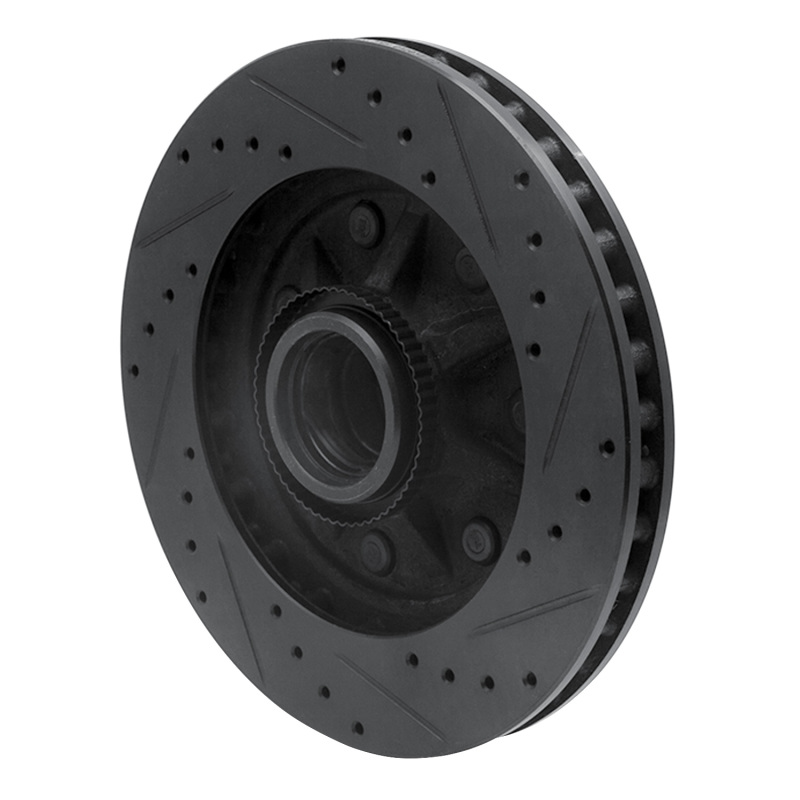 Ford F-250 Brake Rotor (1) - Front Left - R1 Concepts - Drilled & Slotted - Black - `97-`04